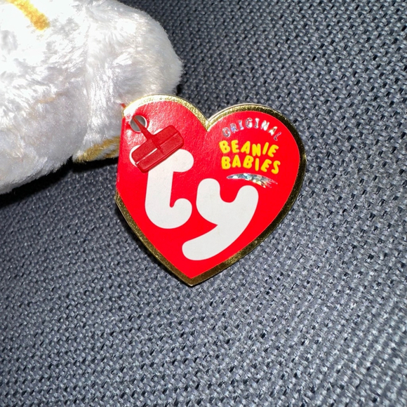 NWT! Ty Beanie Baby 2004 Signature Bear Original Gold & White P.E. Pellets - Picture 5 of 14